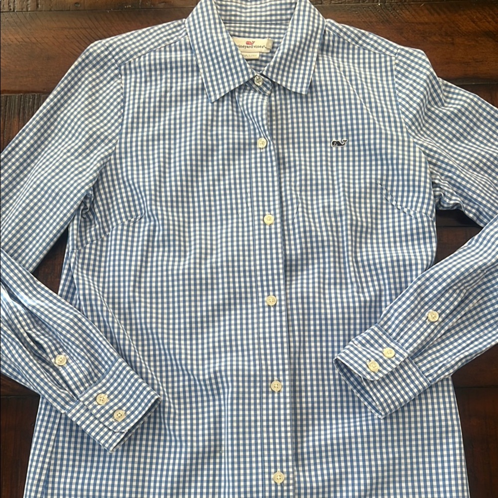 Vineyard Vines Women’s Blue Gingham Shirt
